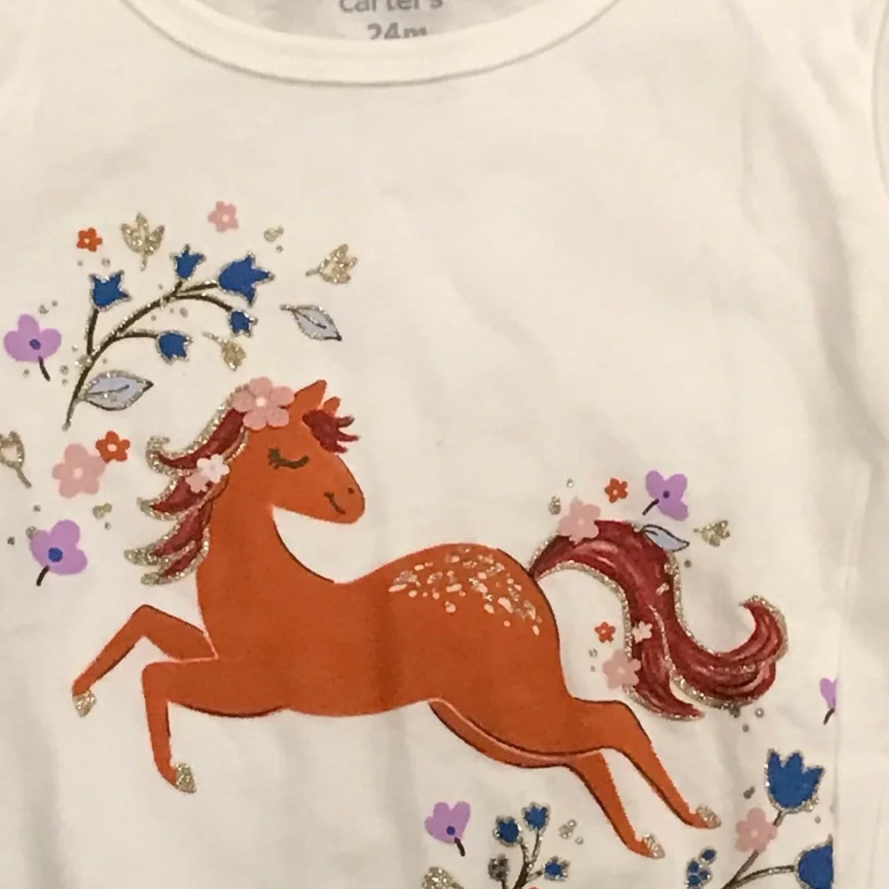 Set of 2 Girls long sleeve graphic T-shirts. Size 24M